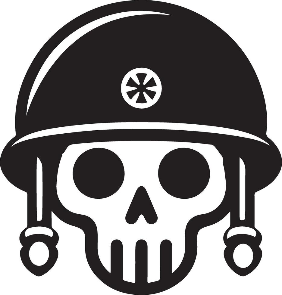 a skull wearing a helmet with a cross on it vector