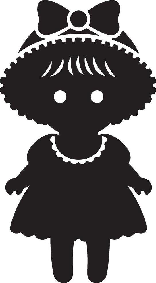 a silhouette of a little girl in a dress vector