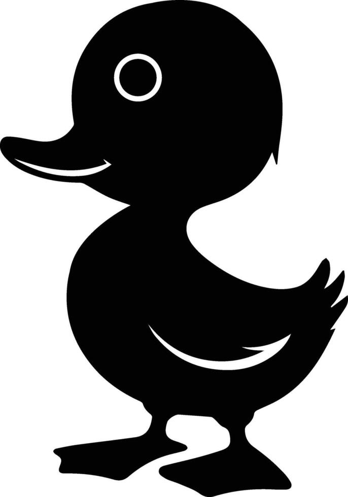 a black and white silhouette of a duck vector