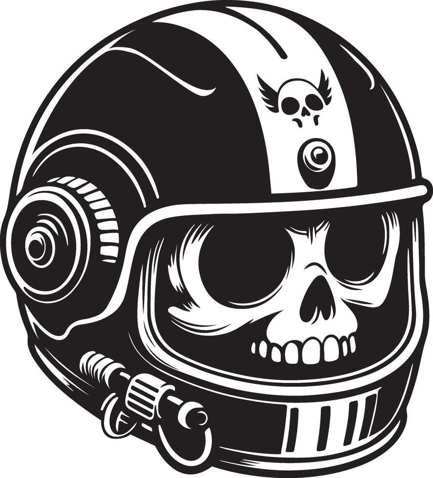 skull in a helmet with a gun and a skull vector