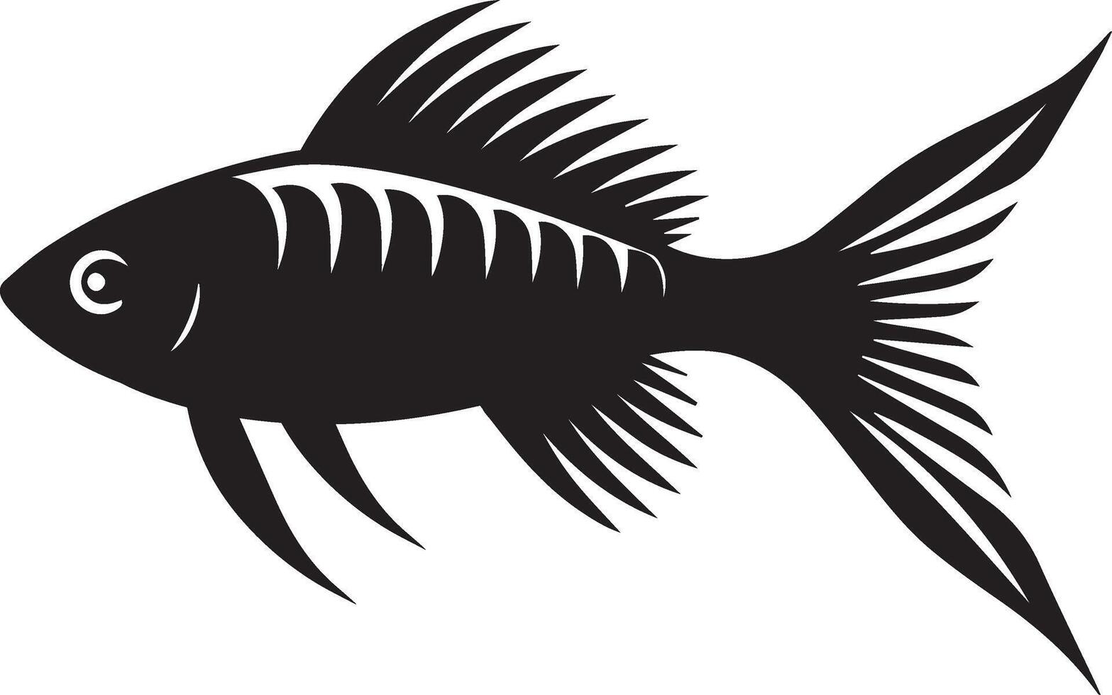 a black fish on a white background vector