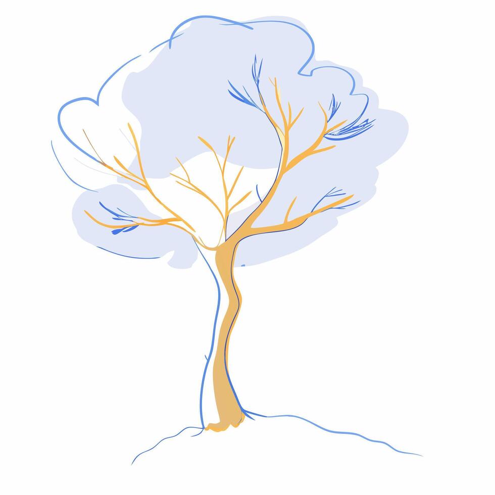 A beautiful watercolor tree vector