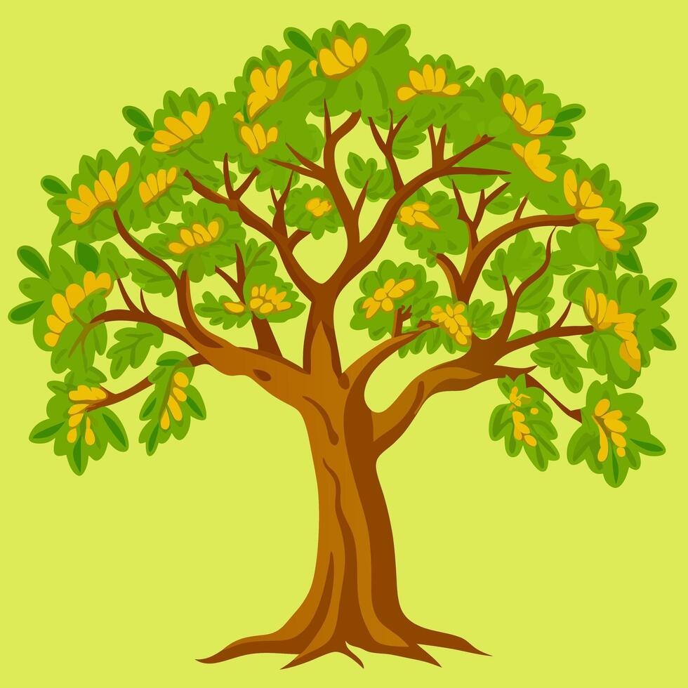 Red green yellow is a beautiful tree vector