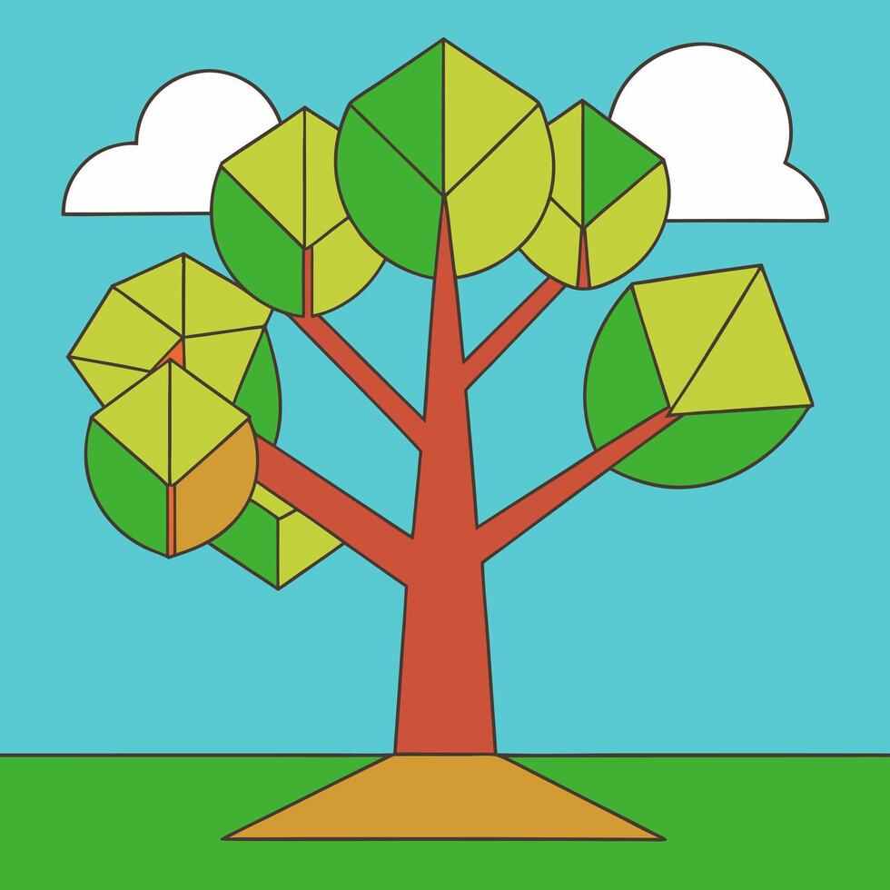 A round leaf c A tree is a leaf on a branch vector