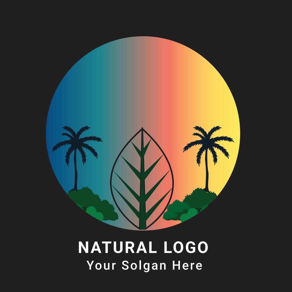 Palm tree summer logo template vector