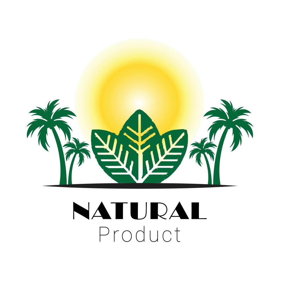 Natural logo design template on white background. vector