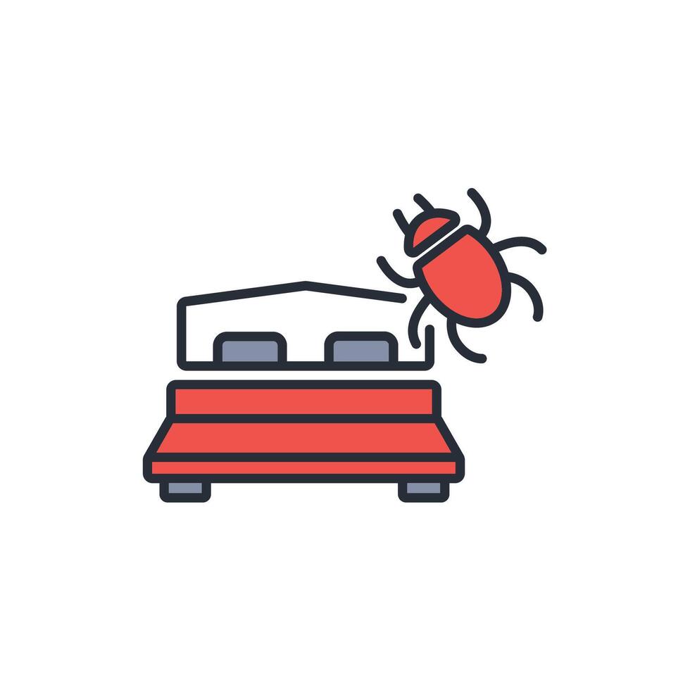 bed bugs icon. .Editable stroke.linear style sign for use web design,logo.Symbol illustration. vector