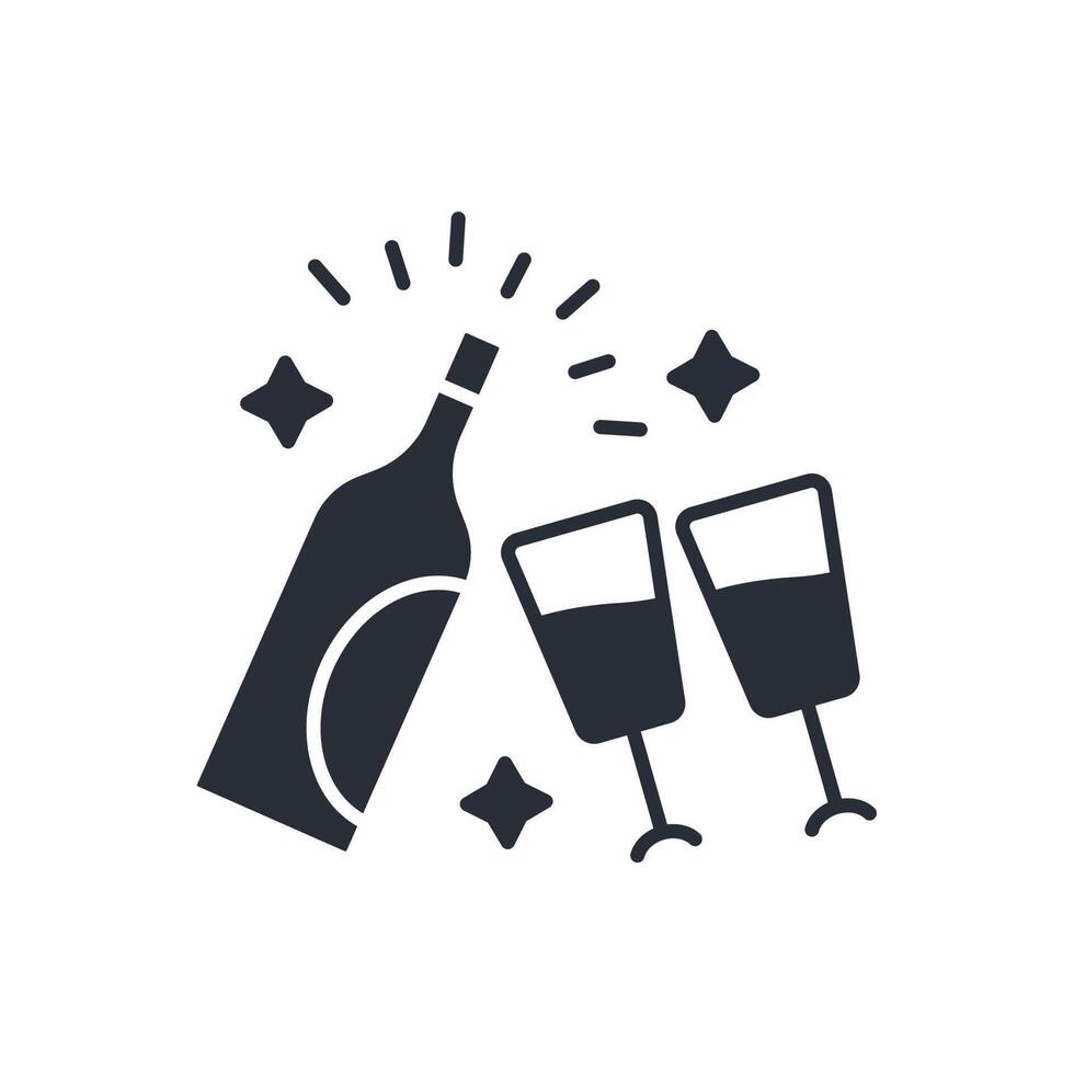 Champagne icon. .Editable stroke.linear style sign for use web design,logo.Symbol illustration. vector