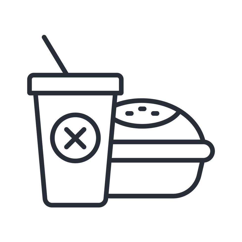 no cheat meals icon. .Editable stroke.linear style sign for use web design,logo.Symbol illustration. vector