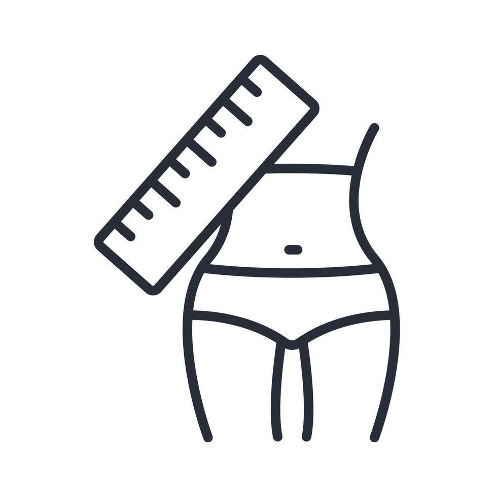 body measurements icon. .Editable stroke.linear style sign for use web design,logo.Symbol illustration. vector