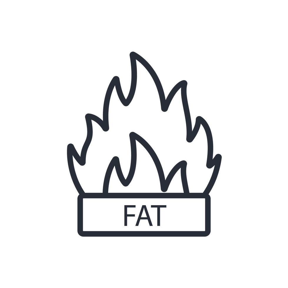 fat burning icon. .Editable stroke.linear style sign for use web design,logo.Symbol illustration. vector