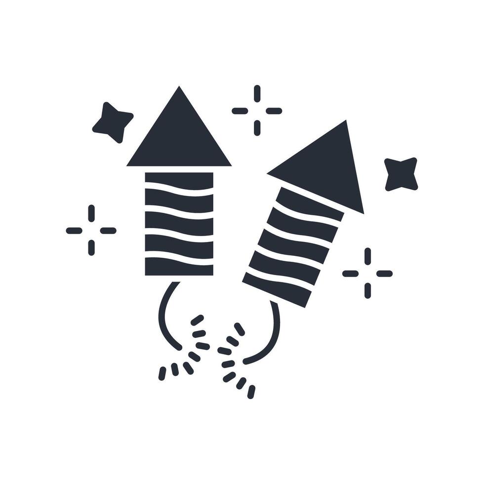 Fireworks icon. .Editable stroke.linear style sign for use web design,logo.Symbol illustration. vector