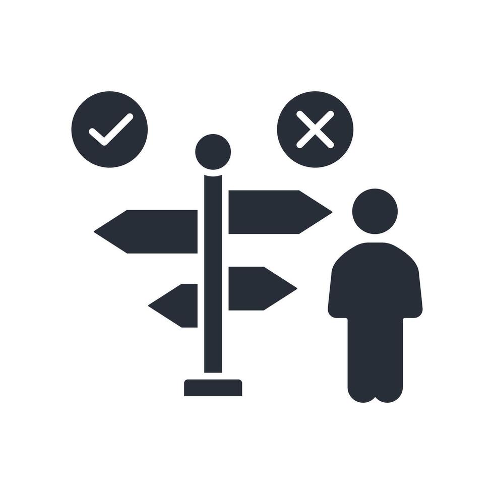 decide icon. .Editable stroke.linear style sign for use web design,logo.Symbol illustration. vector