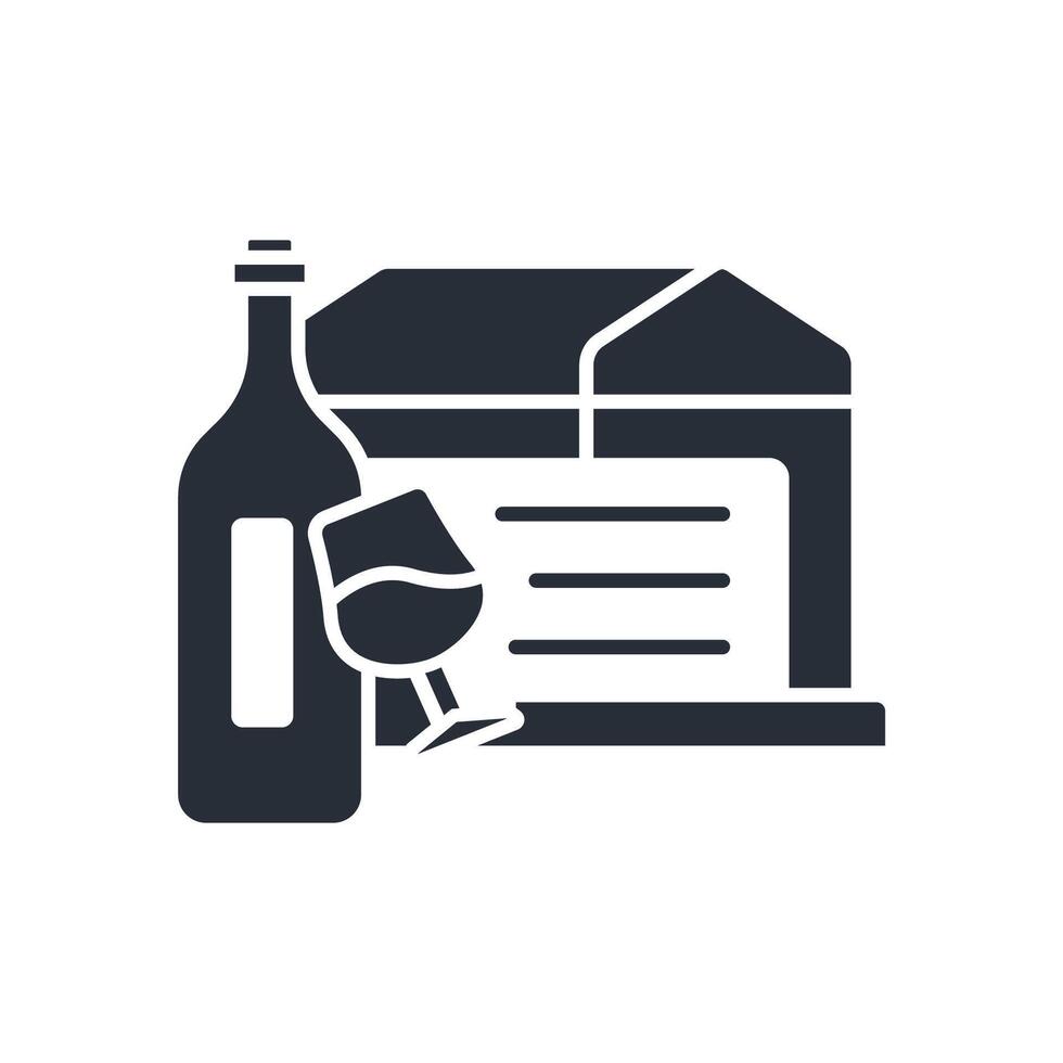 wine shop icon. .Editable stroke.linear style sign for use web design,logo.Symbol illustration. vector