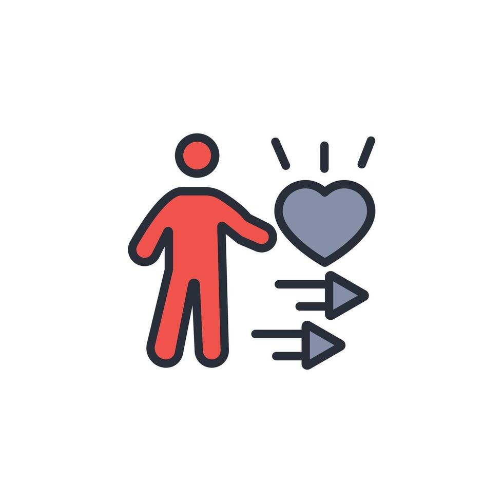 sympathy icon. .Editable stroke.linear style sign for use web design,logo.Symbol illustration. vector