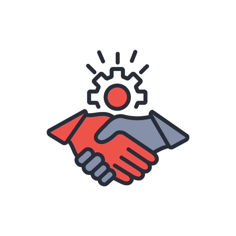 Cooperation icon. .Editable stroke.linear style sign for use web design,logo.Symbol illustration. vector