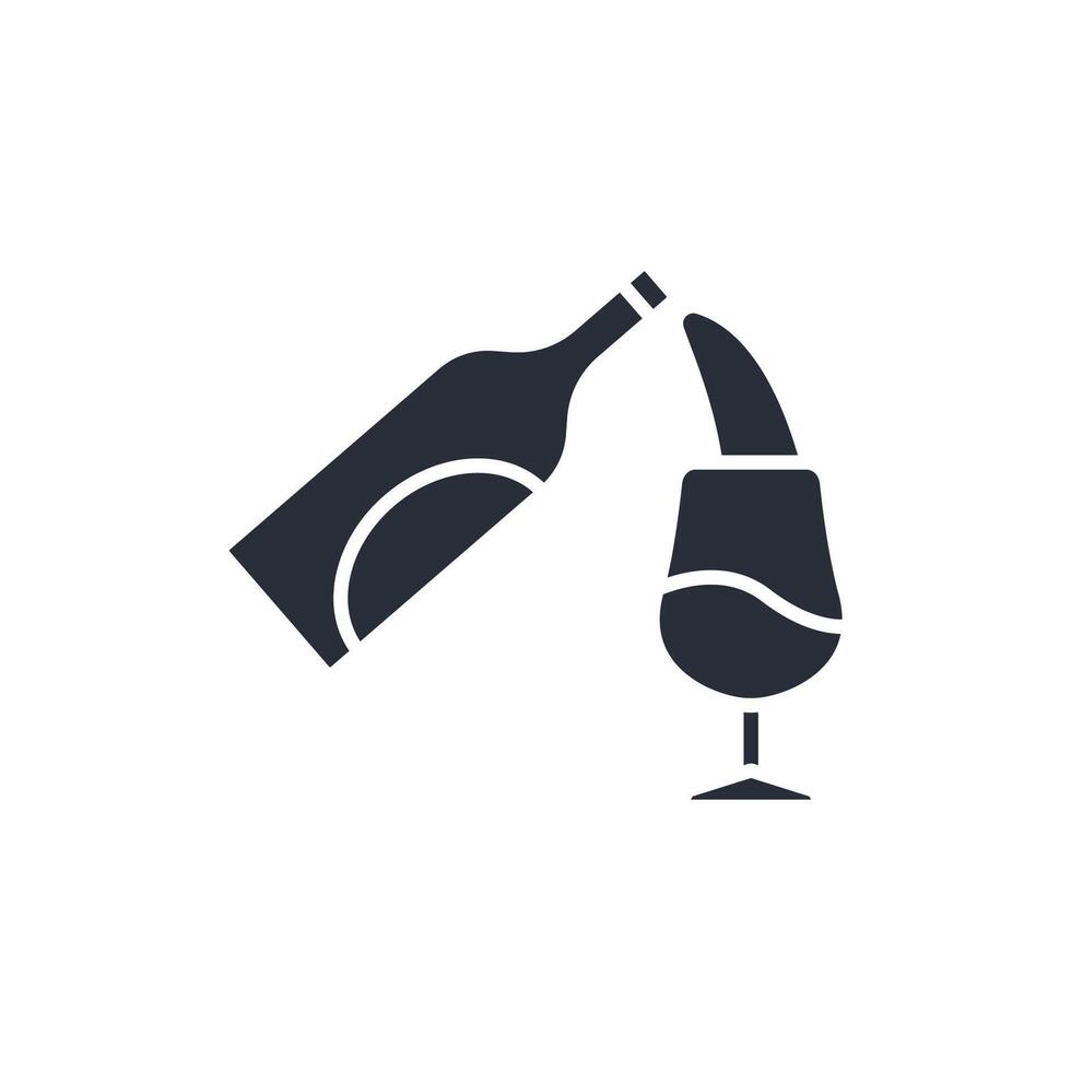 pour wine icon. .Editable stroke.linear style sign for use web design,logo.Symbol illustration. vector