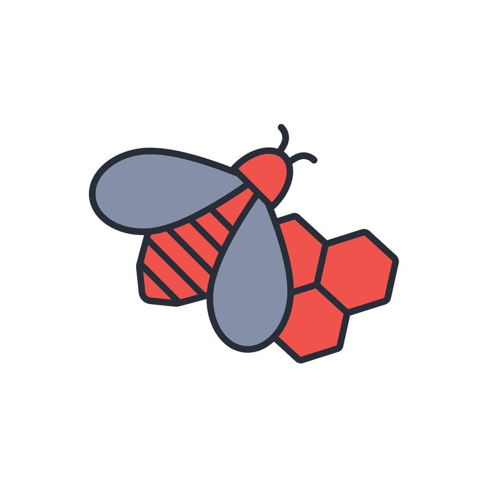 Bee icon. .Editable stroke.linear style sign for use web design,logo.Symbol illustration. vector