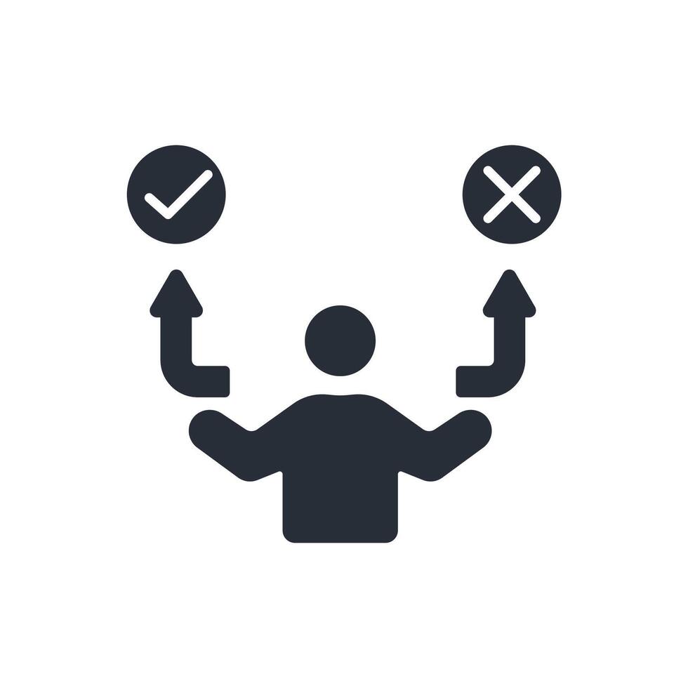 Decision icon. .Editable stroke.linear style sign for use web design,logo.Symbol illustration. vector