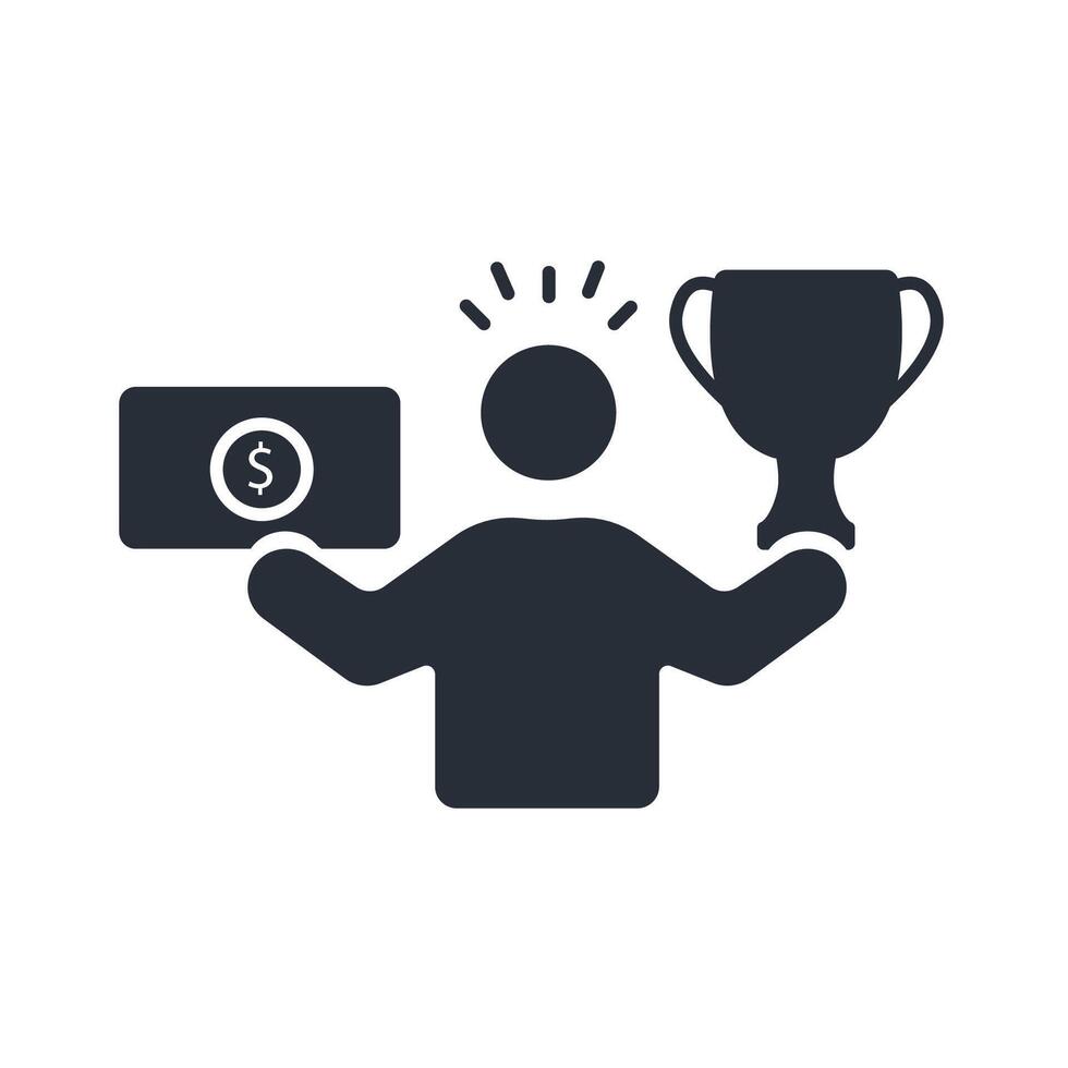 winning icon. .Editable stroke.linear style sign for use web design,logo.Symbol illustration. vector