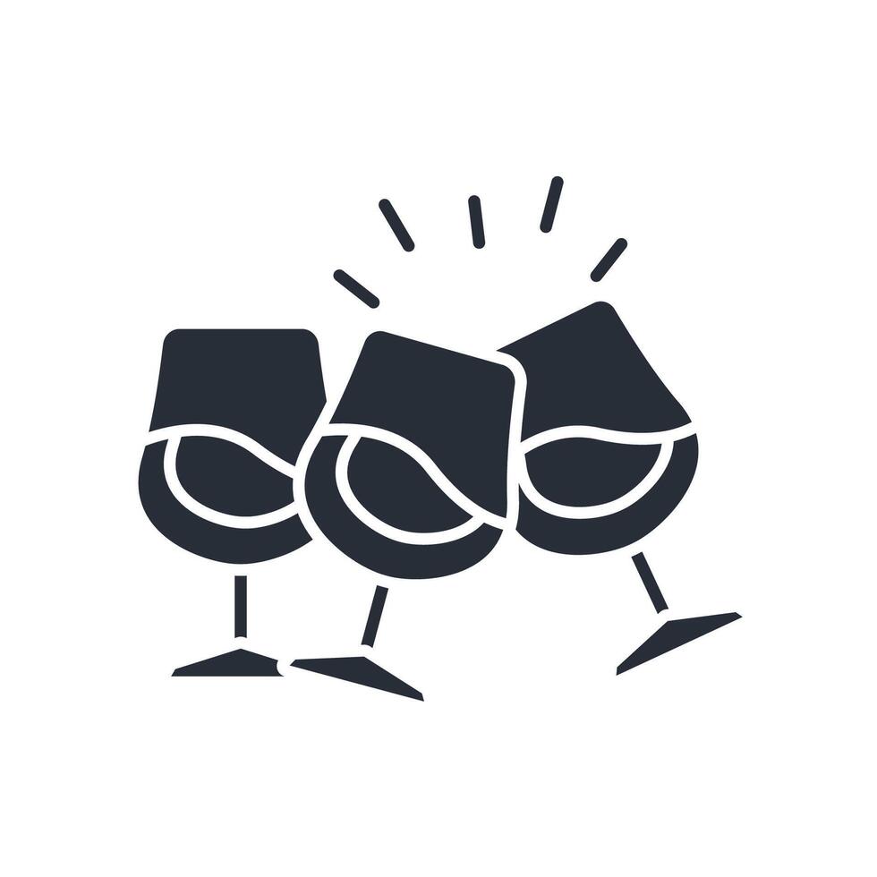 Cheers icon. .Editable stroke.linear style sign for use web design,logo.Symbol illustration. vector