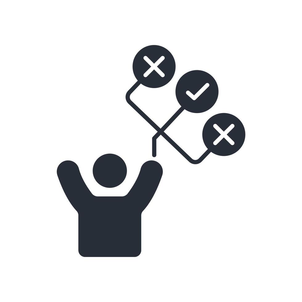 Decision making icon. .Editable stroke.linear style sign for use web design,logo.Symbol illustration. vector