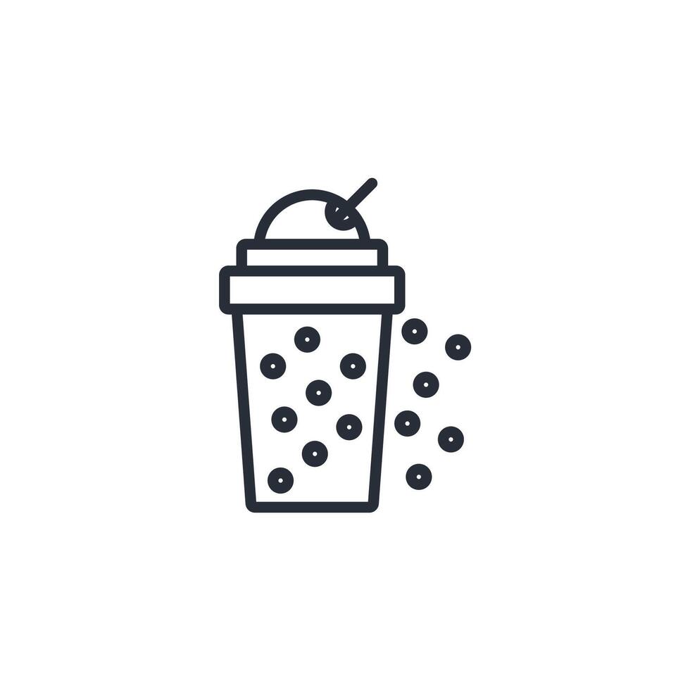 bubble tea icon. .Editable stroke.linear style sign for use web design,logo.Symbol illustration. vector