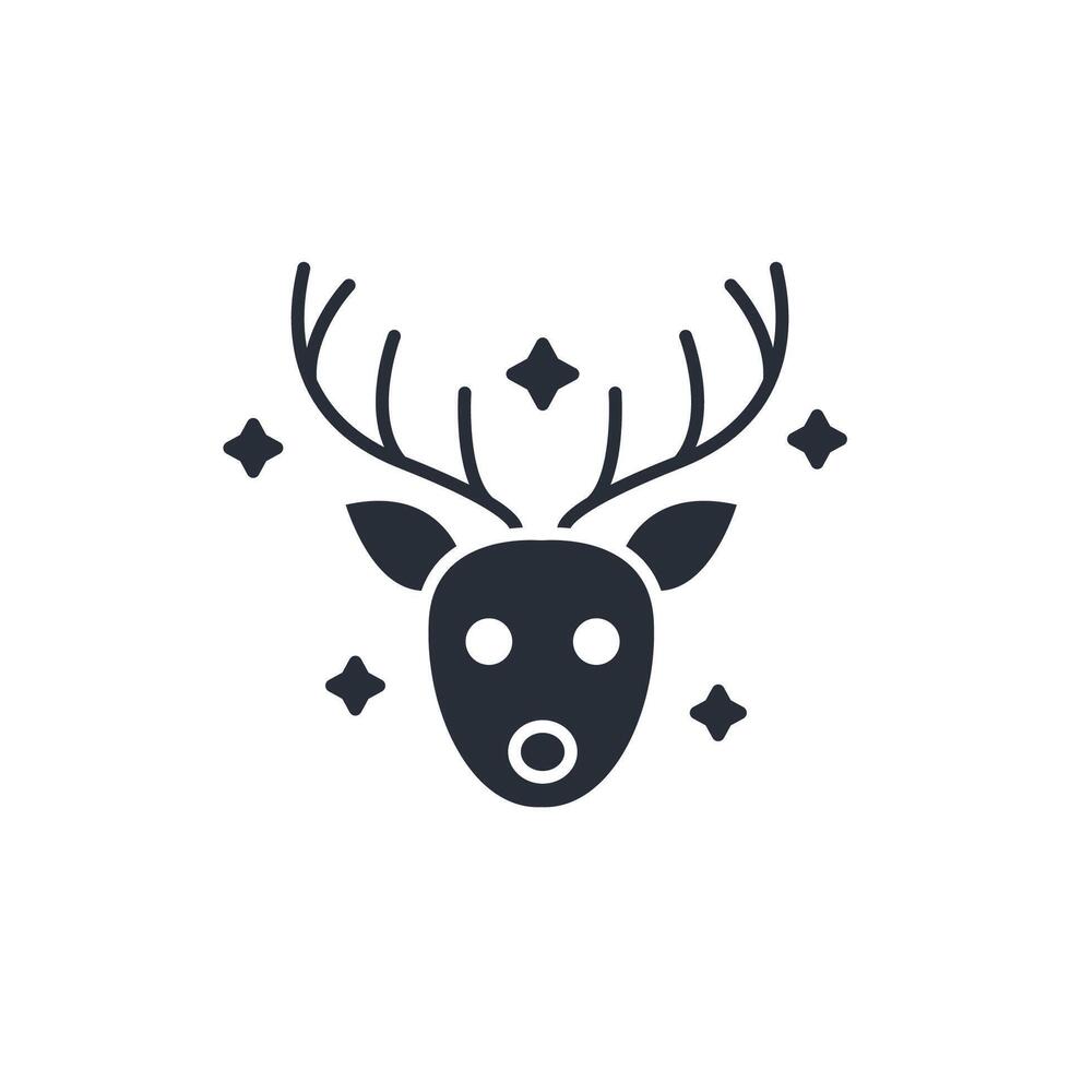 reindeer icon. .Editable stroke.linear style sign for use web design,logo.Symbol illustration. vector