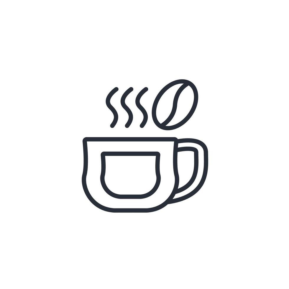 coffee icon. .Editable stroke.linear style sign for use web design,logo.Symbol illustration. vector