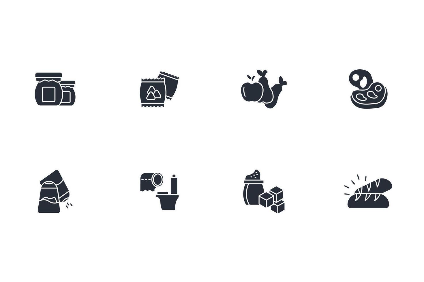 grocery icon set..Editable stroke.linear style sign for use web design,logo.Symbol illustration. vector
