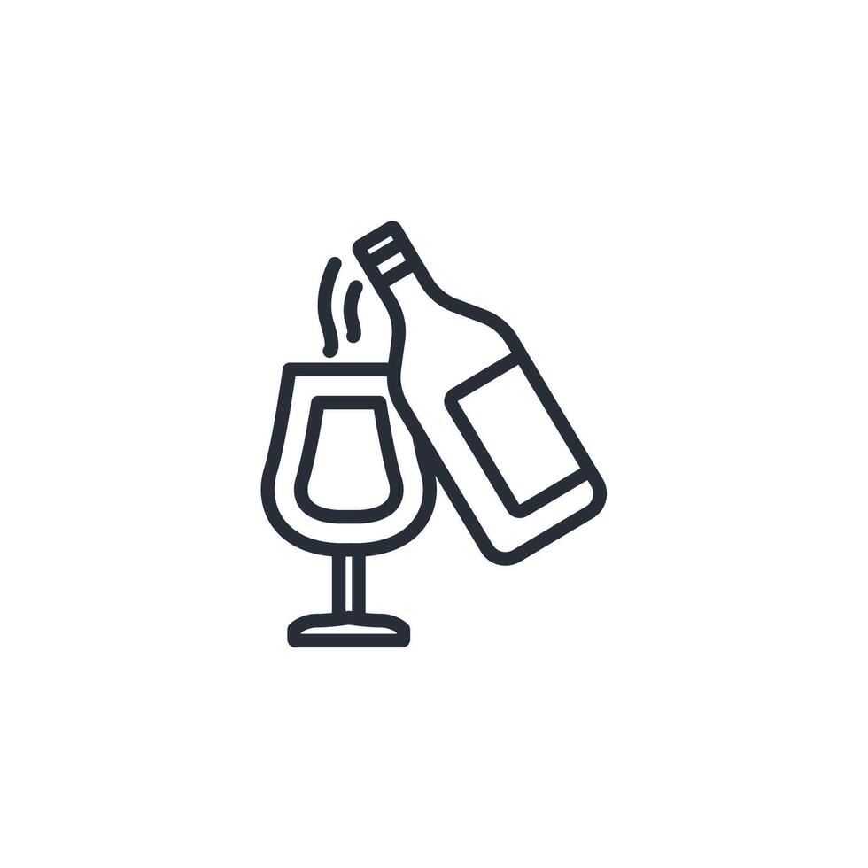 wine icon. .Editable stroke.linear style sign for use web design,logo.Symbol illustration. vector