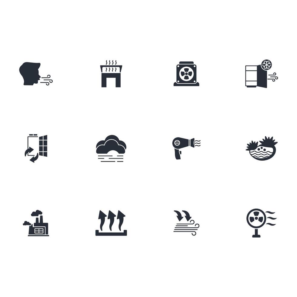 Air icon set..Editable stroke.linear style sign for use web design,logo.Symbol illustration. vector