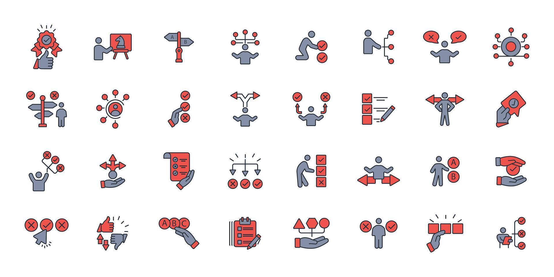 Choice icon set..Editable stroke.linear style sign for use web design,logo.Symbol illustration. vector