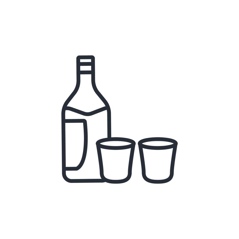 alcohol icon. .Editable stroke.linear style sign for use web design,logo.Symbol illustration. vector
