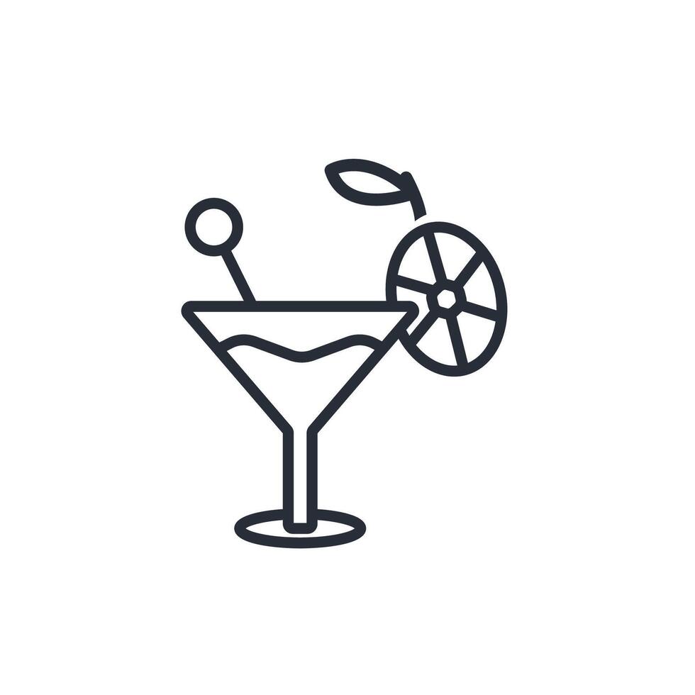 Cocktail icon. .Editable stroke.linear style sign for use web design,logo.Symbol illustration. vector