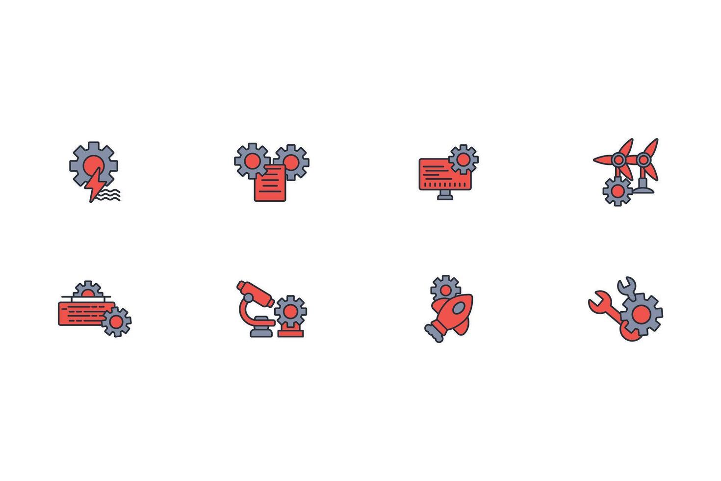 Engineering icon set..Editable stroke.linear style sign for use web design,logo.Symbol illustration. vector