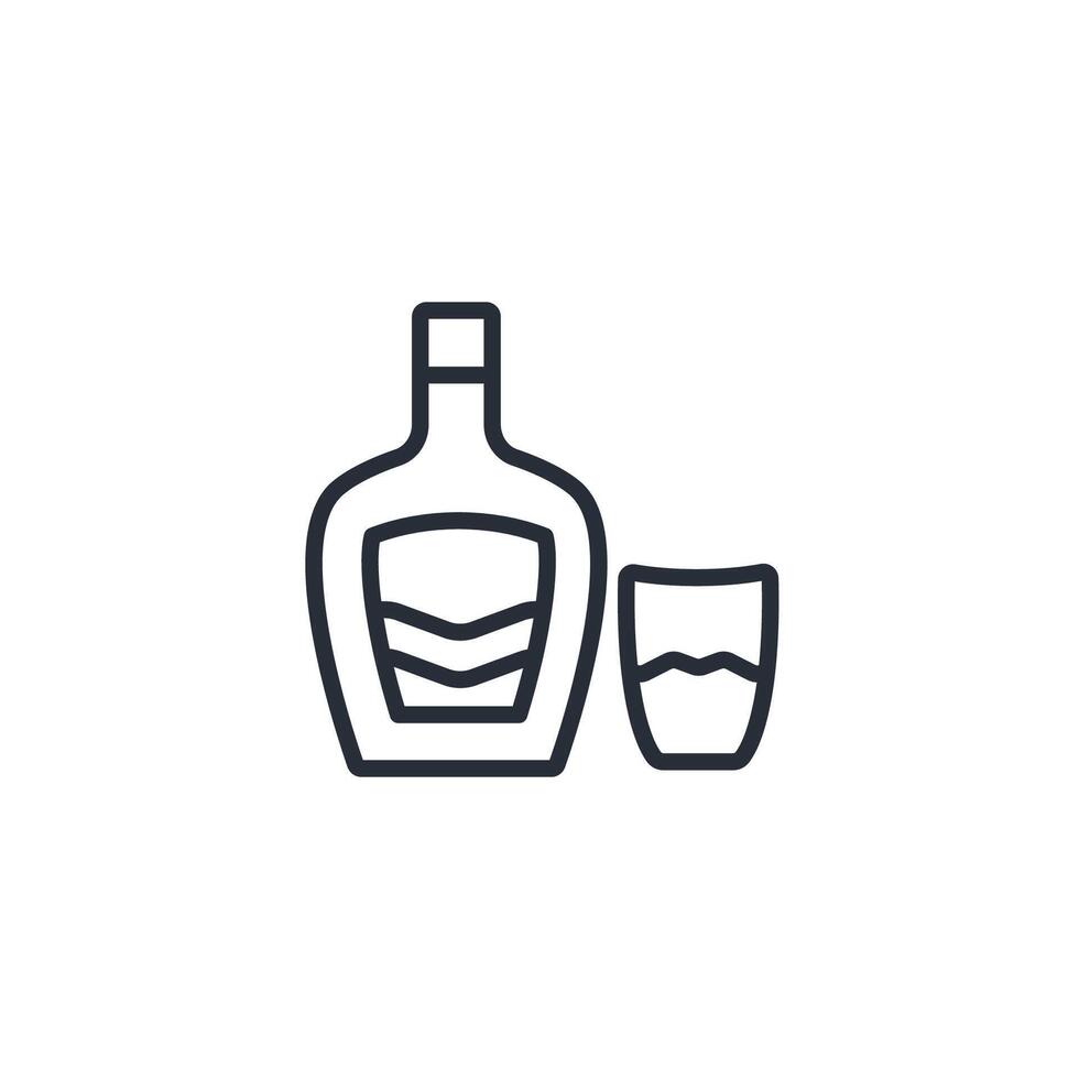 whiskey icon. .Editable stroke.linear style sign for use web design,logo.Symbol illustration. vector