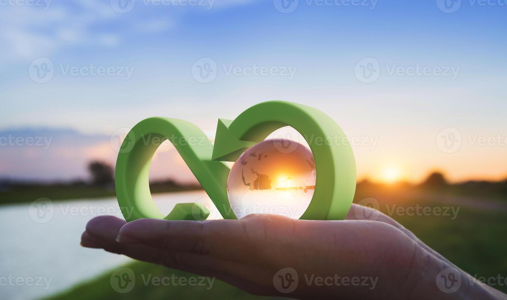 Sustainable of energy and business sign photo