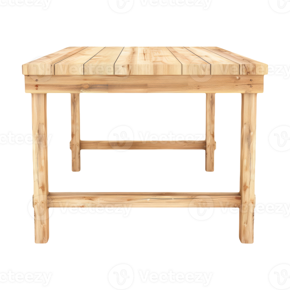 Wooden table on isolated background. Natural food furniture png