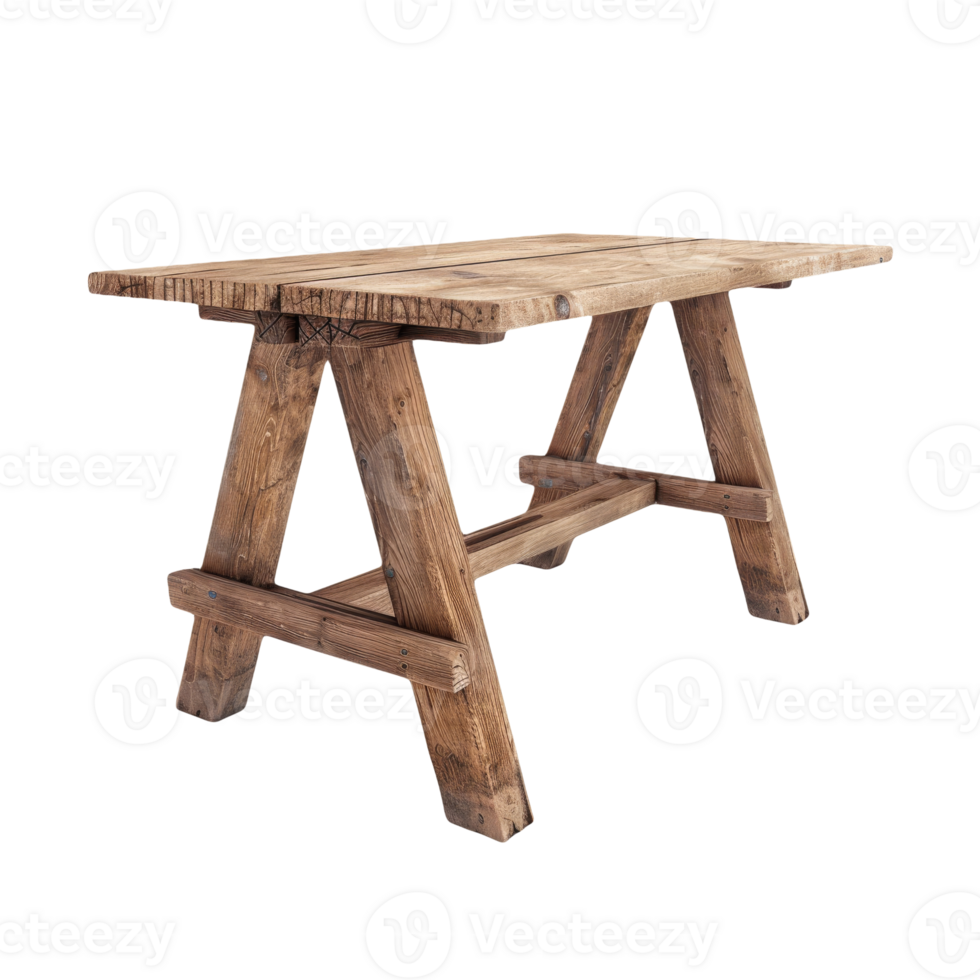 Timber Table for Kitchen and Dining Room On Isolated Background png