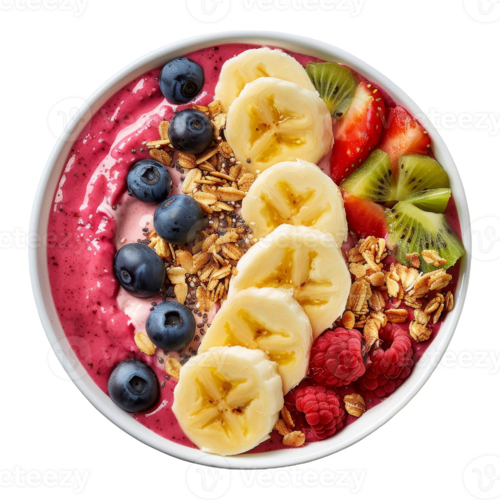 Smoothie bowl on isolated background. Healthy nourishment png