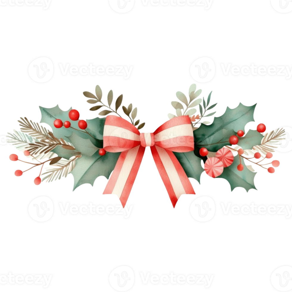 A christmas wreath with holly leaves and berries png