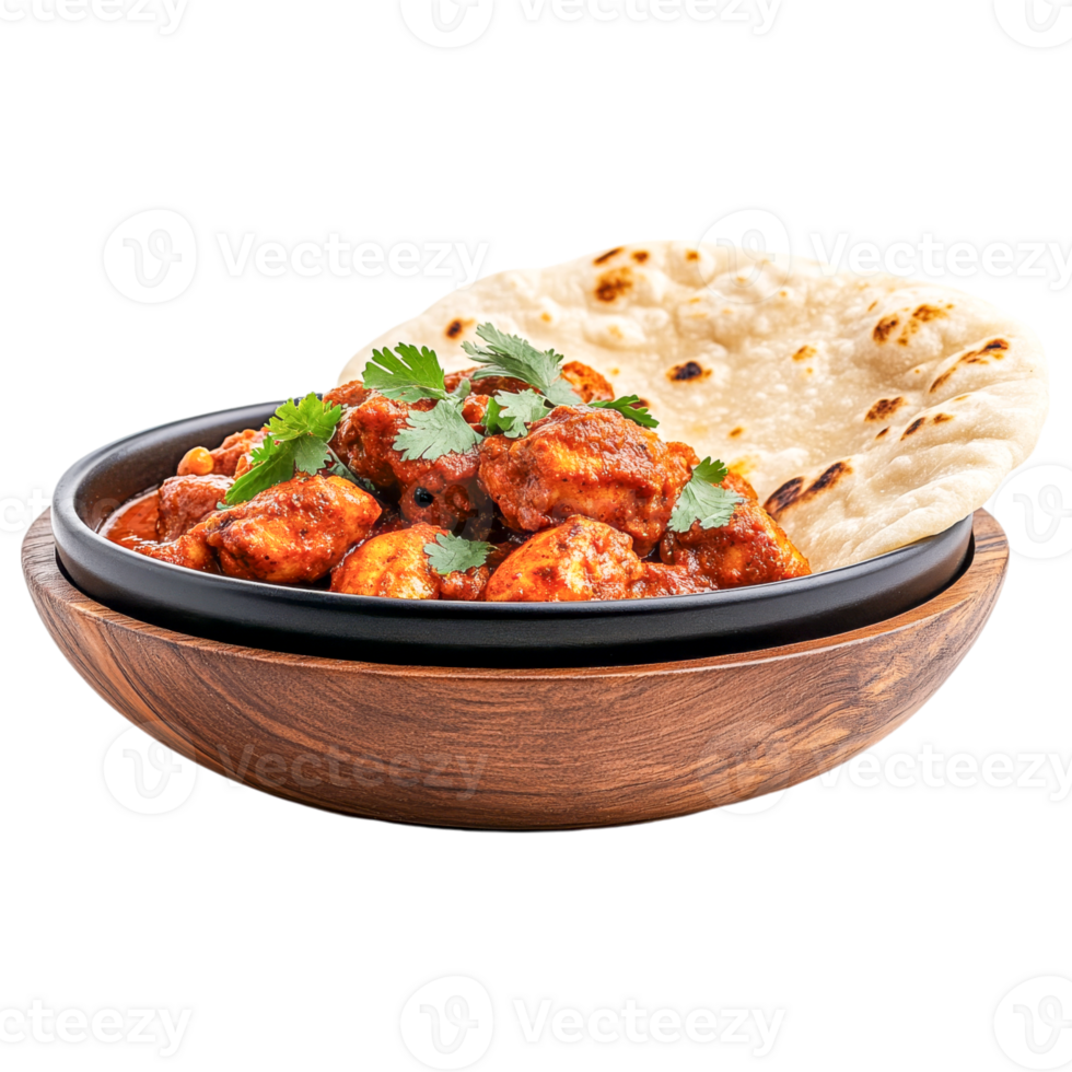 A bowl of chicken curry and a tortilla png