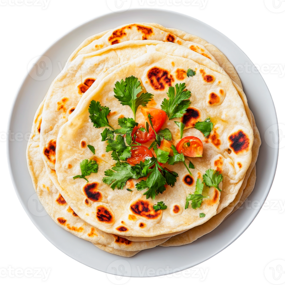 Three tortillas are stacked on a plate png