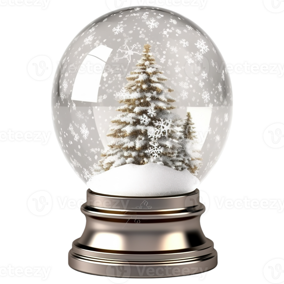 A snow globe with a tree inside png