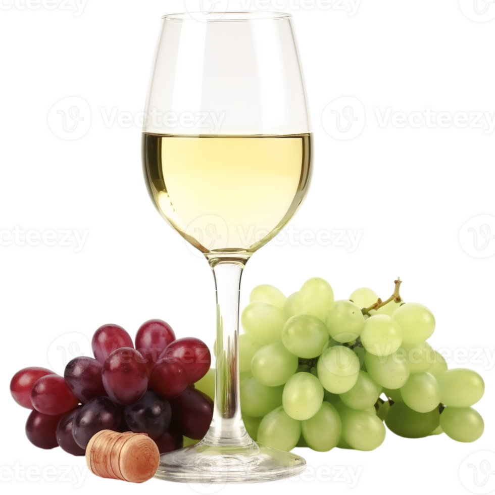 A glass of white wine with grapes and nuts png