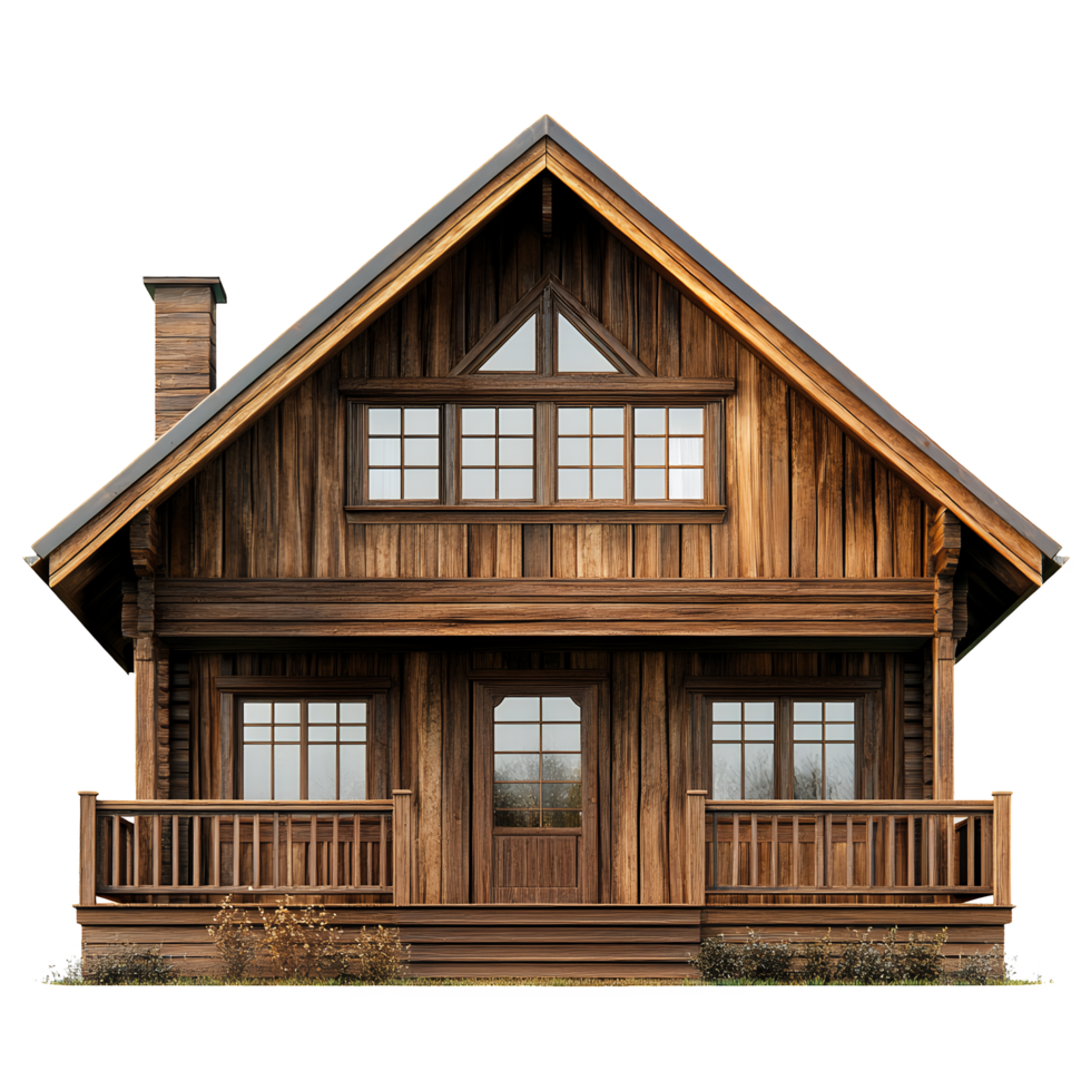 Rustic Wooden House Isolated on Transparent Background png