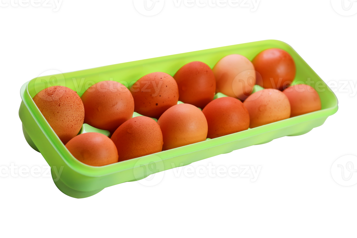 Brown eggs in a plastic box isolated on a transparent background png