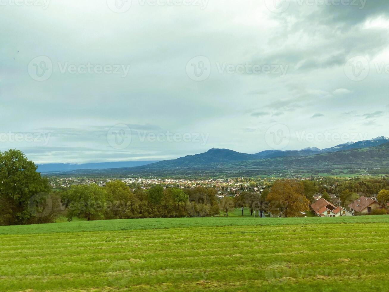 A Natural Breathtaking View of Mountain Landscapes, France. photo