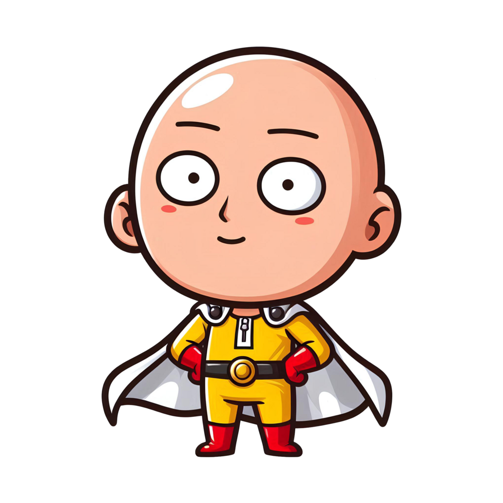 Saitama's Comical Caricature A Cartoon Delight png